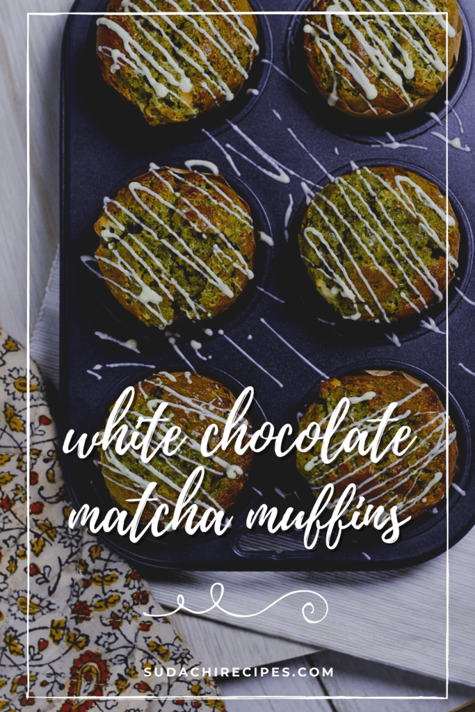 white chocolate matcha muffins