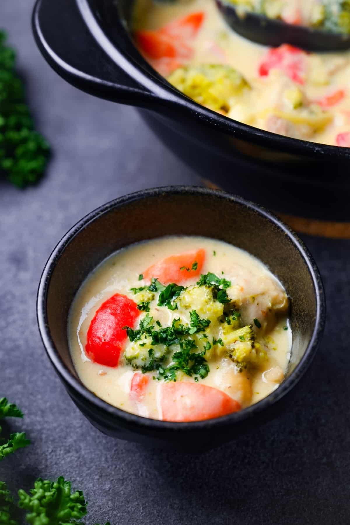 Japanese cream stew with chicken and vegetables