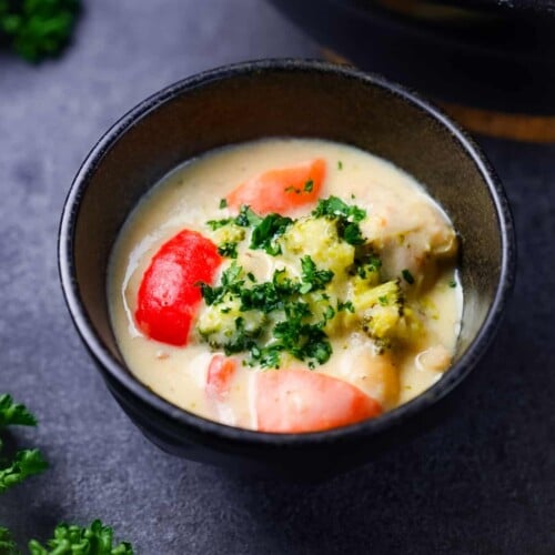 Japanese cream stew with chicken and vegetables