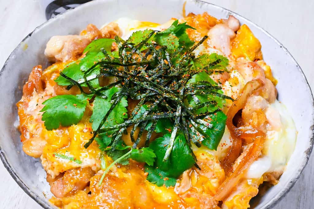Japanese chicken and egg rice bowl "oyakodon"