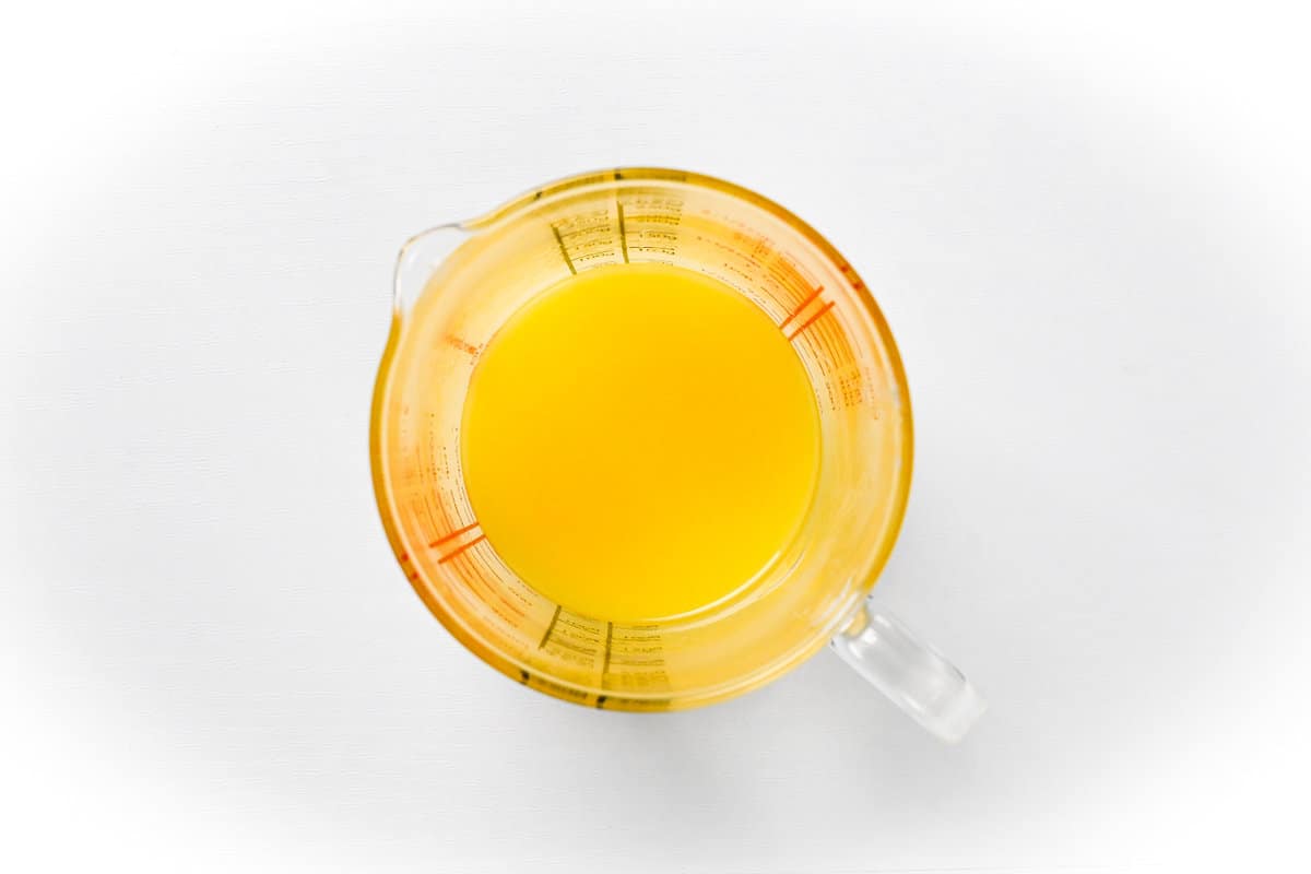 melted butter in a glass jug