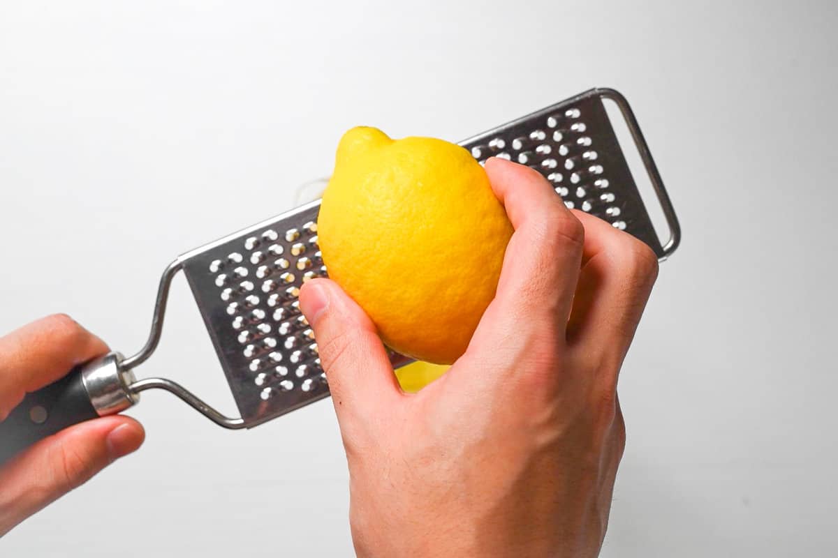 grating the zest of a lemon