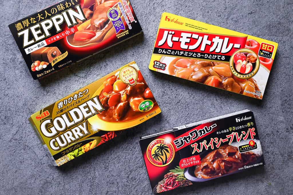 Japanese curry roux boxes