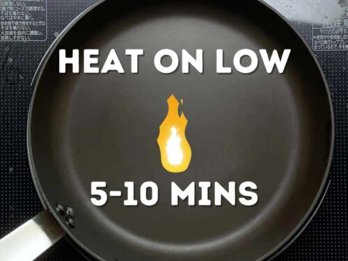 Making dorayaki: heating the pan