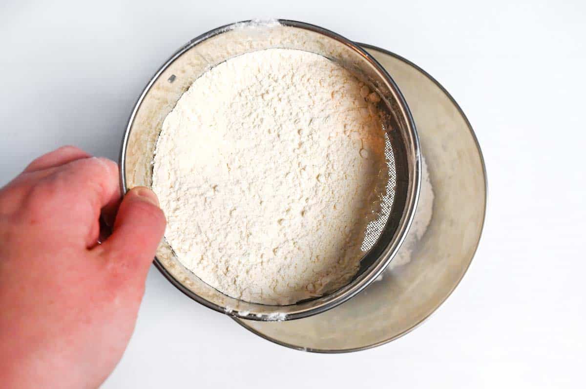 Sifting flour