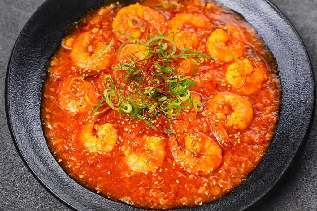 ebi chili fried shrimps with chili sauce