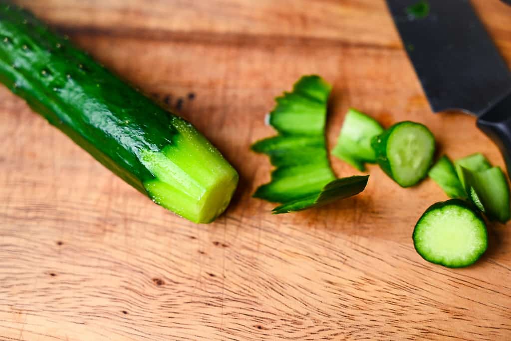 cucumber with ends peeled