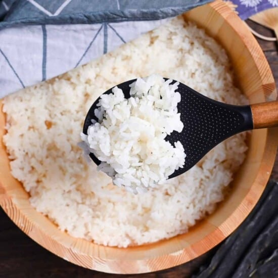Perfectly cooked and seasoned Japanese sushi rice