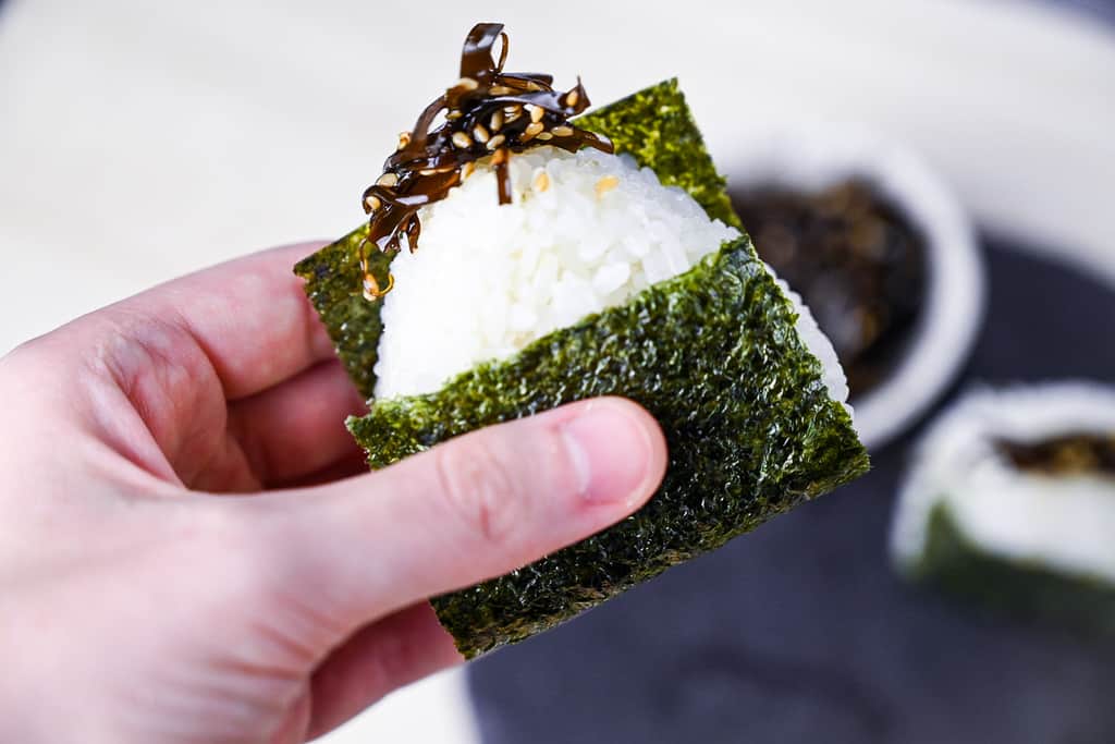 Kombu Onigiri (Kelp Tsukudani Rice Balls)