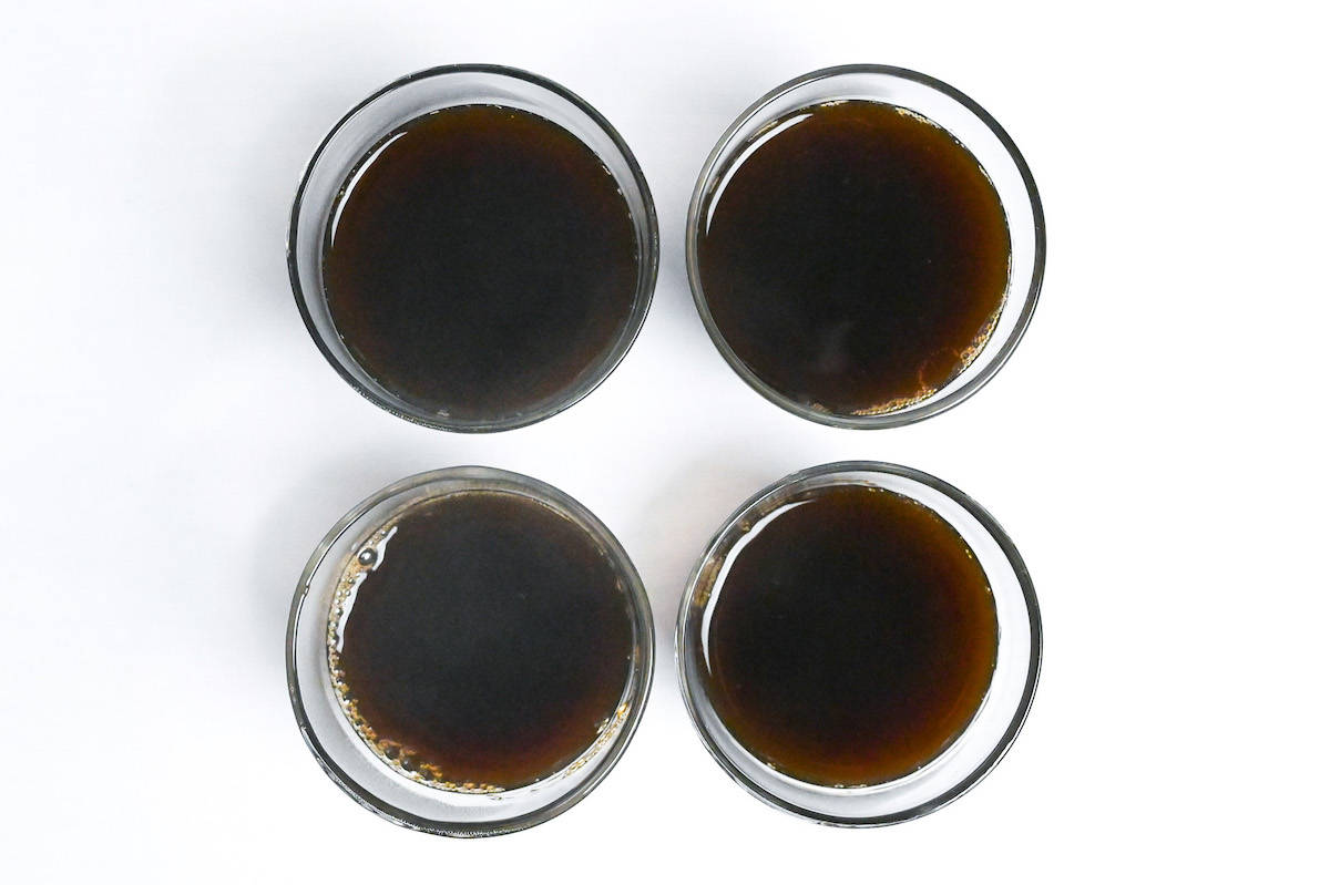 coffee jelly in glass cups