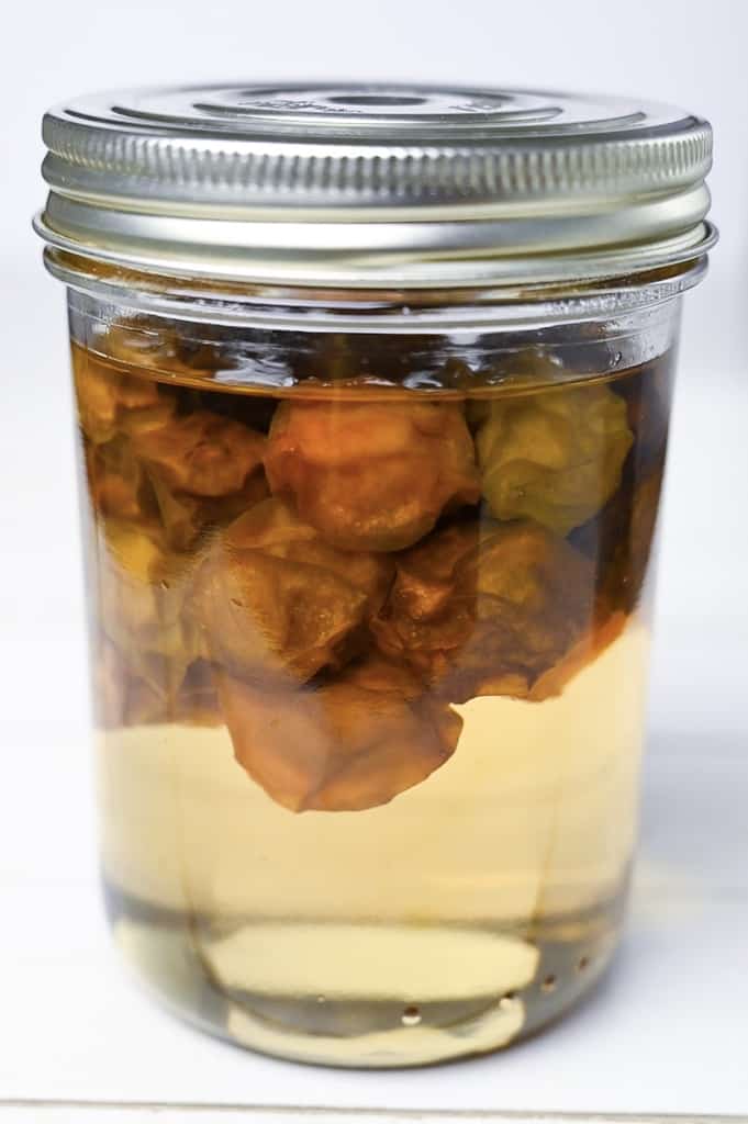 Ume syrup in a glass jar