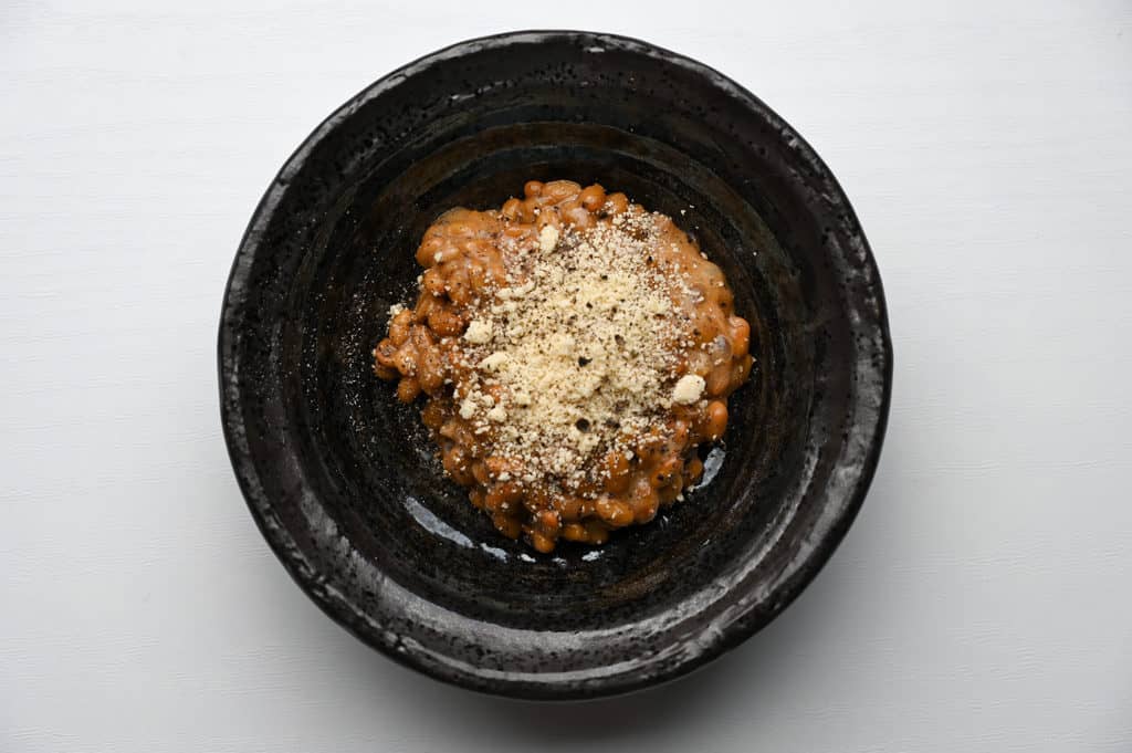 natto with cheese and black pepper