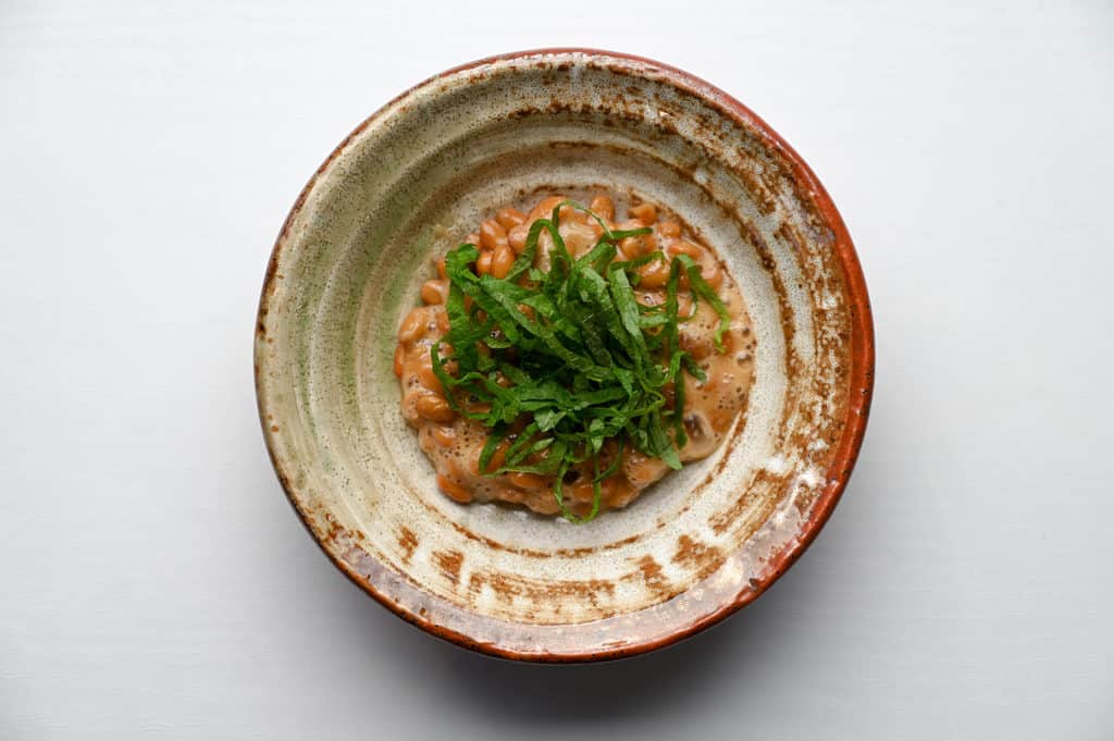 natto with ooba shiso leaves