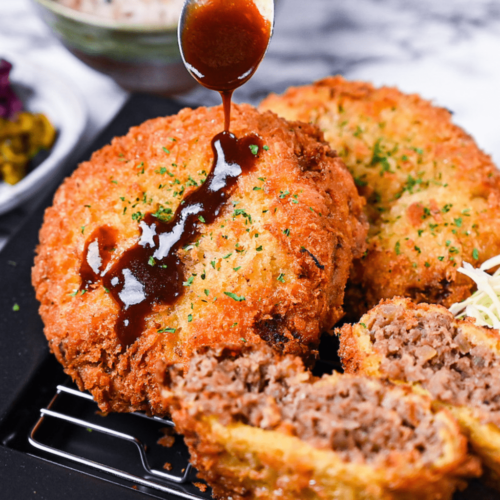 Menchi Katsu Japanese ground meat cutlet featured img