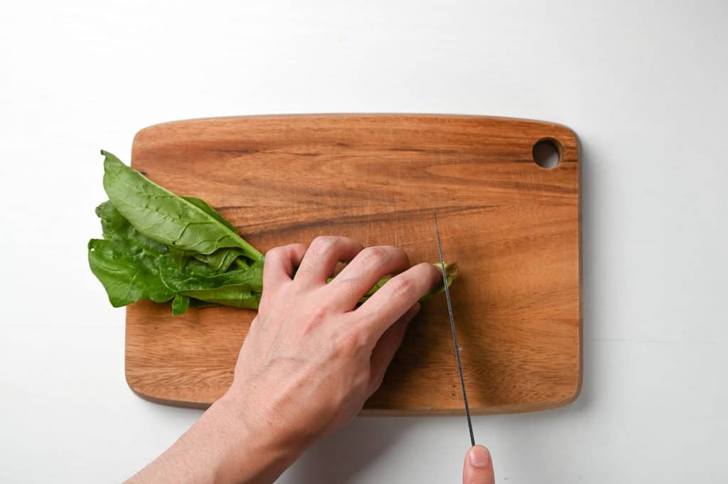 spinach preparation step 1