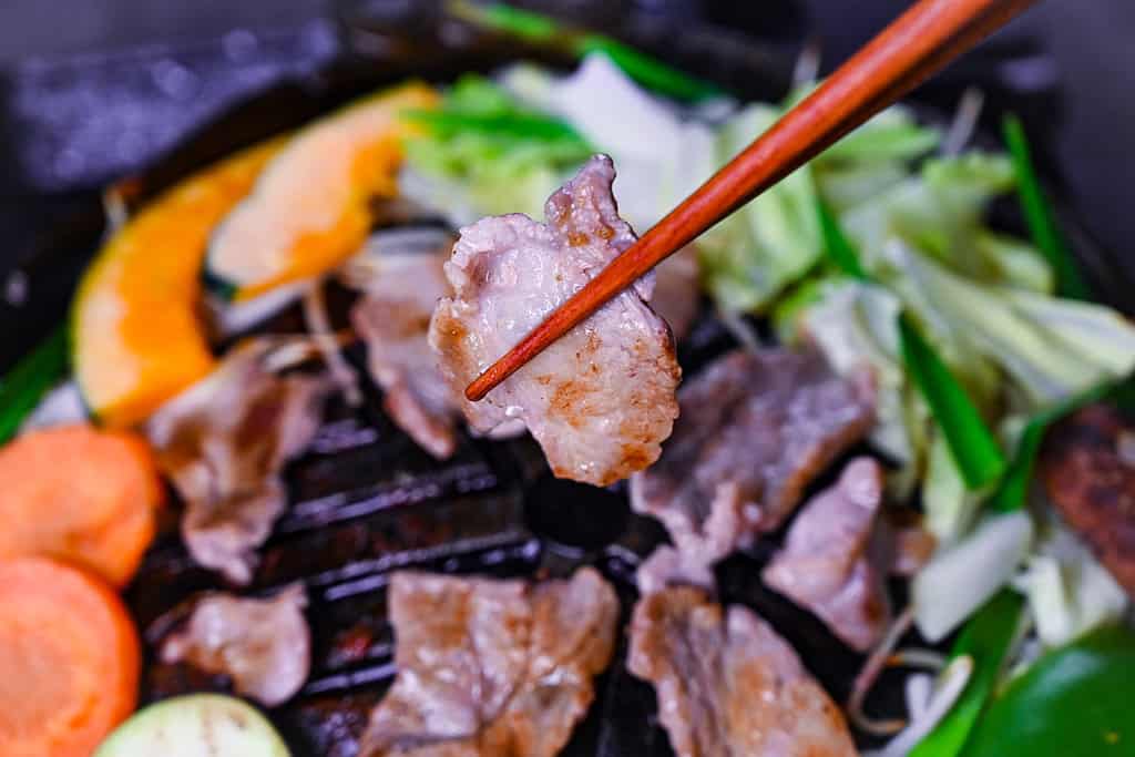 Hokkaido Style Lamb BBQ "Jingisukan" with a fruity homemade sauce