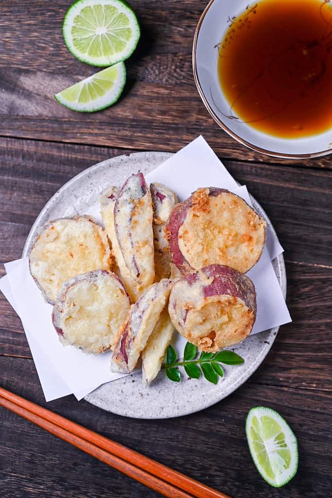 3 types of Japanese sweet potato tempura