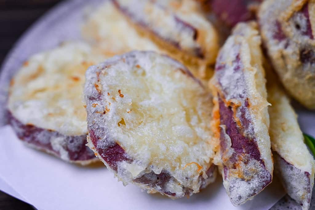 3 types of Japanese sweet potato tempura