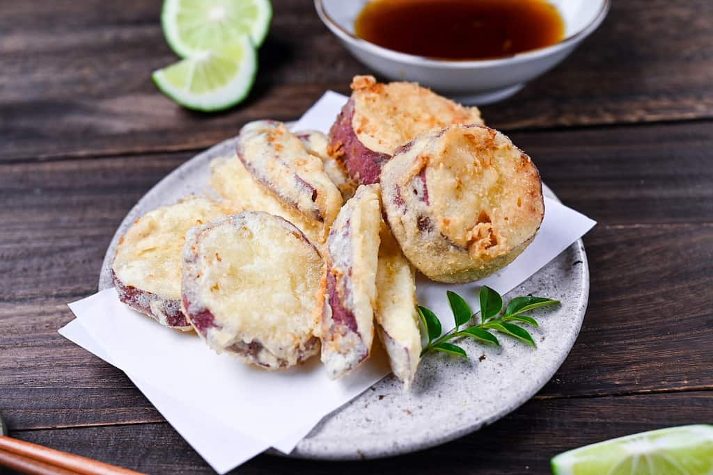 3 types of Japanese sweet potato tempura