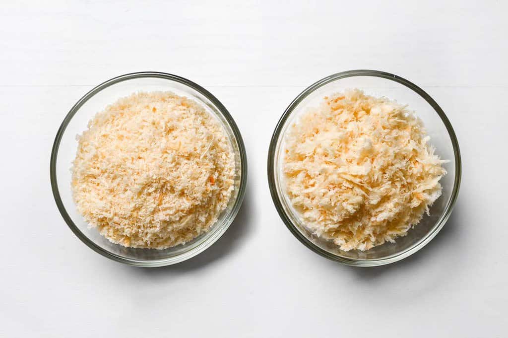 fine panko and coarse nama panko side by side