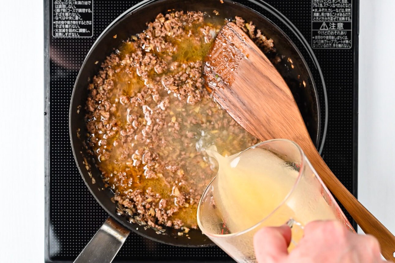 making broth for miso ramen