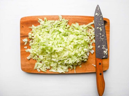 finely cut cabbage for okonomiyaki