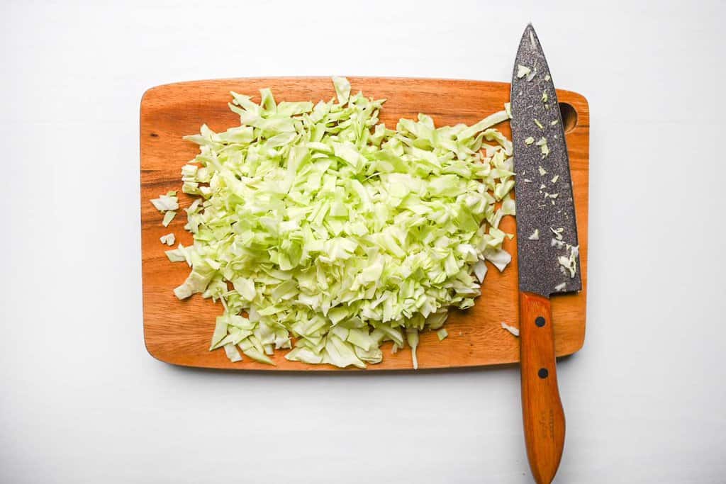 finely cut cabbage for okonomiyaki