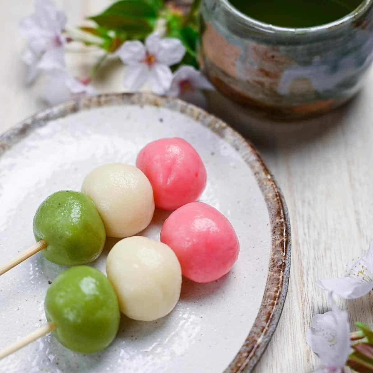 Tofu Hanami Dango (Cherry Blossom Dumplings)