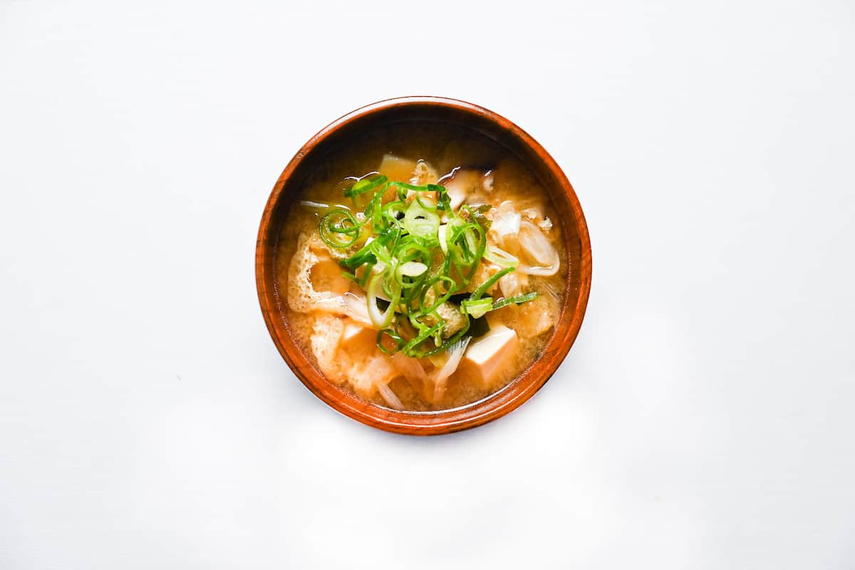 dishing up miso soup