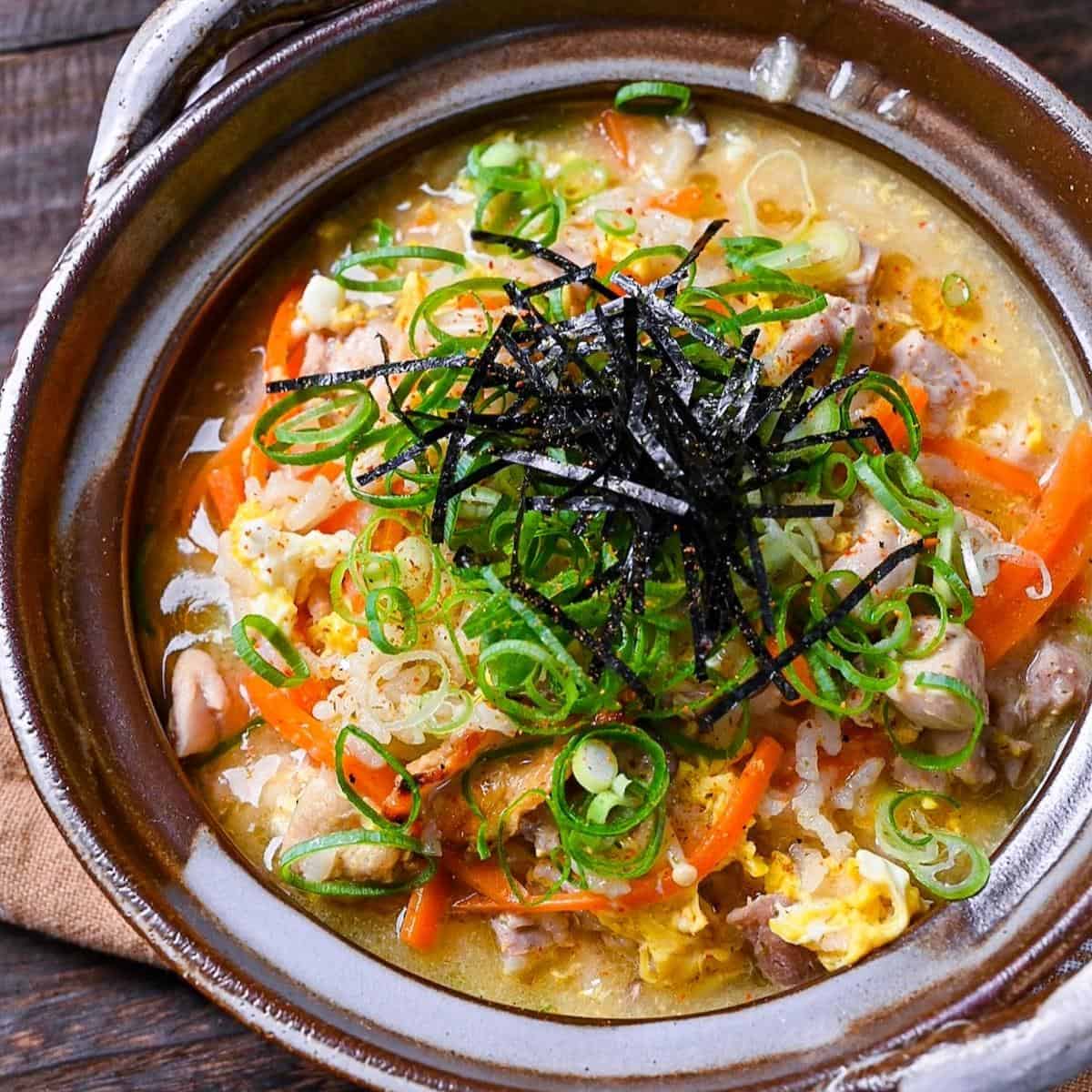 Chicken Zosui (Japanese Rice Soup)