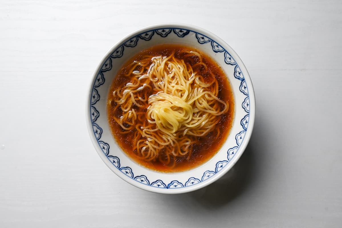 ramen noodles in shoyu ramen broth