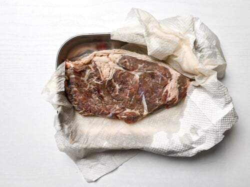 tenderized beef washed and dried with kitchen paper