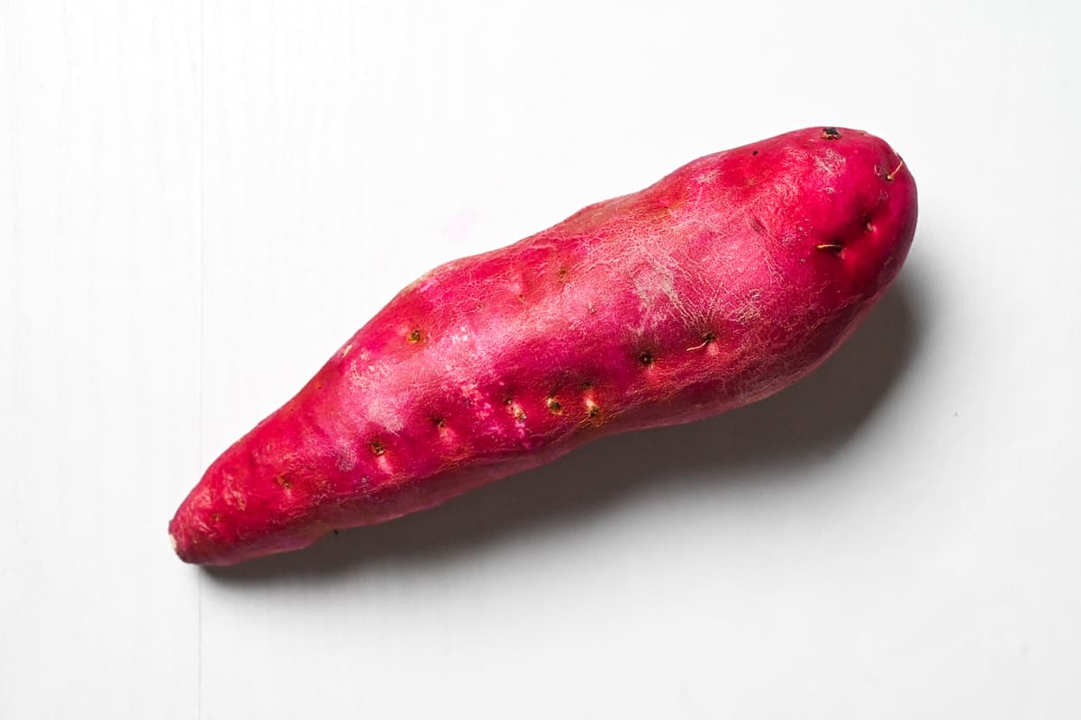 Japanese sweet potato (satsumaimo) on a white background