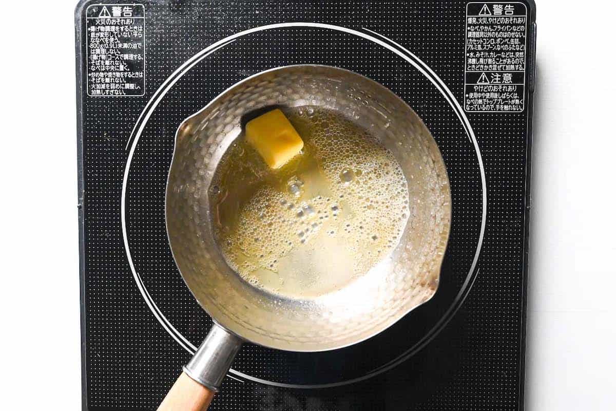 melting butter in a pan