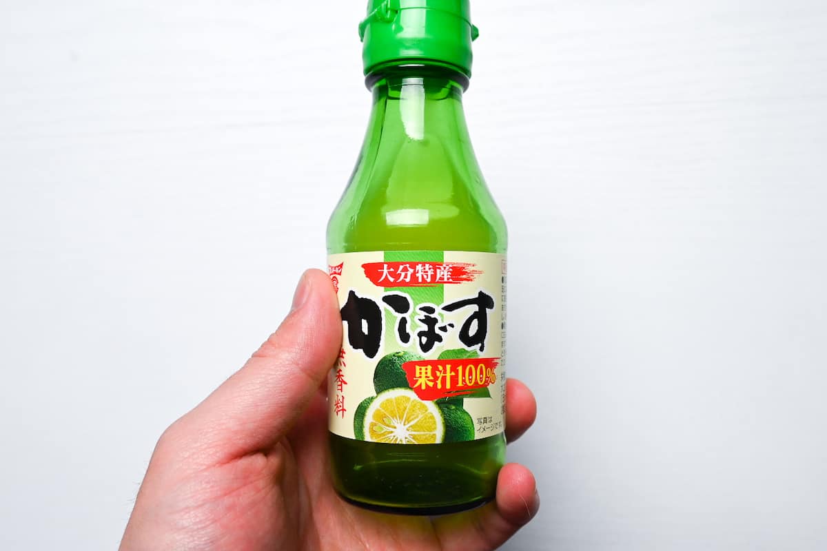 Kabosu juice from Oita in a green bottle