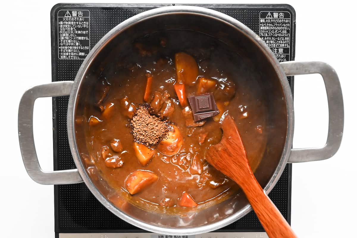 Japanese curry roux with coffee and chocolate