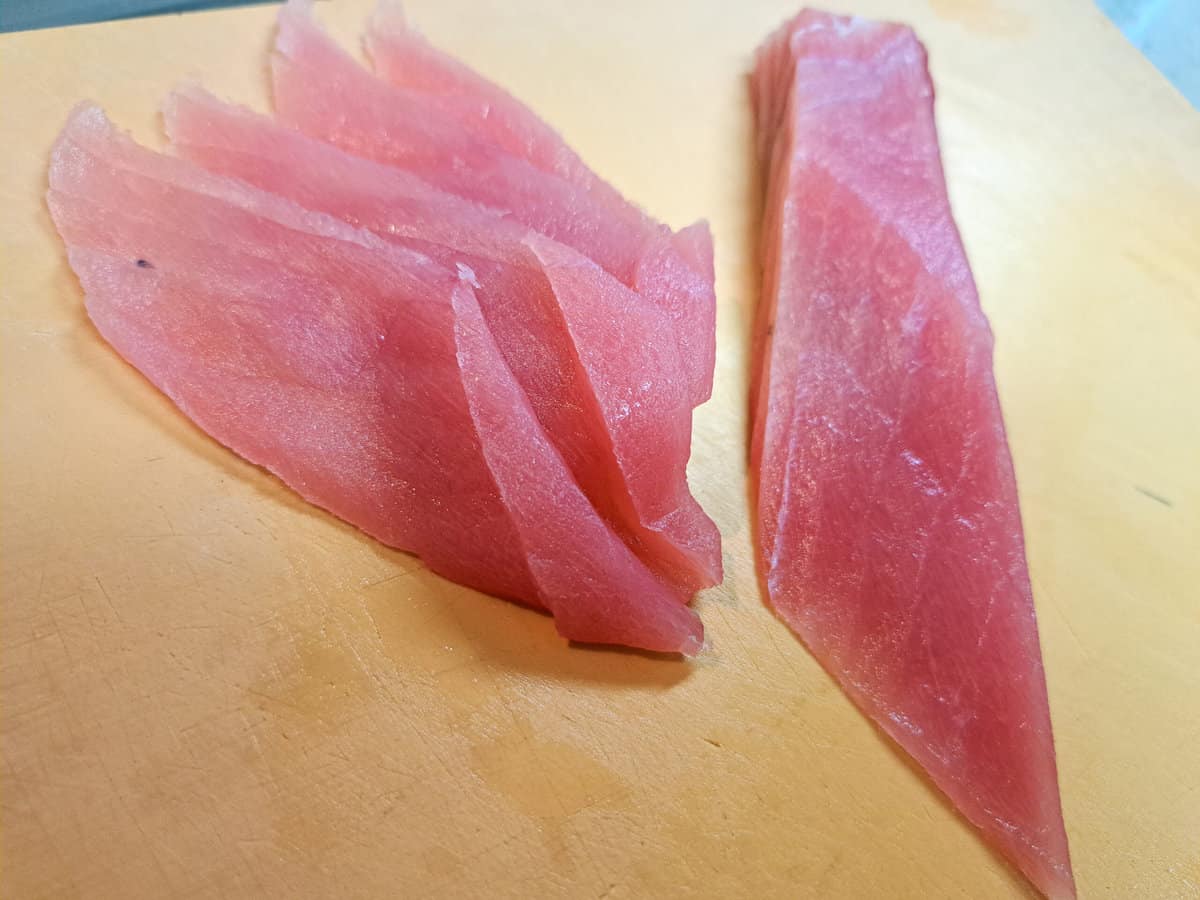 how to cut fish for nigiri