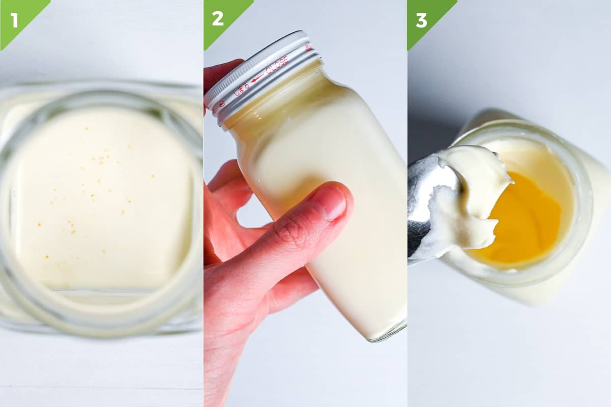 whipping cream in a glass jar