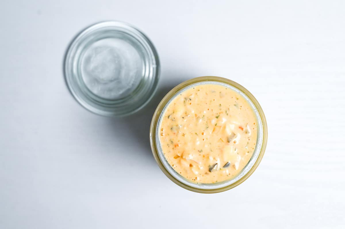 Japanese tartar sauce in a glass jar