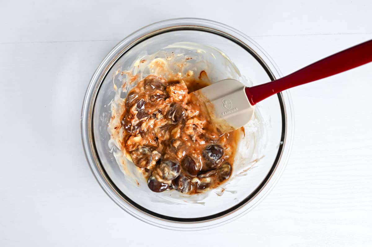 chocolate and butter melted in a bowl