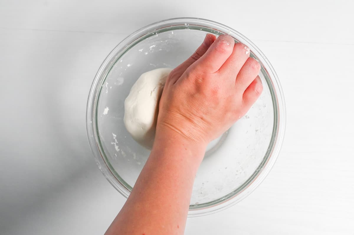 dango "dough" kneaded in a bowl