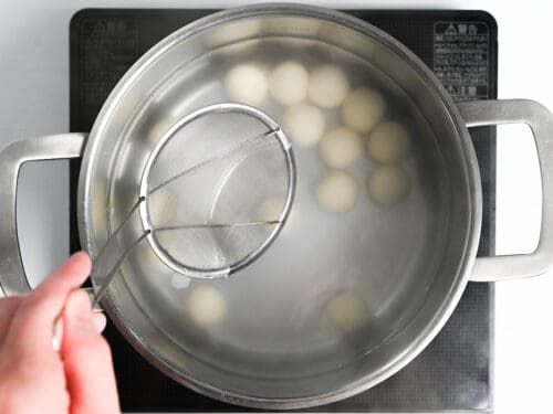 dango in boiling water