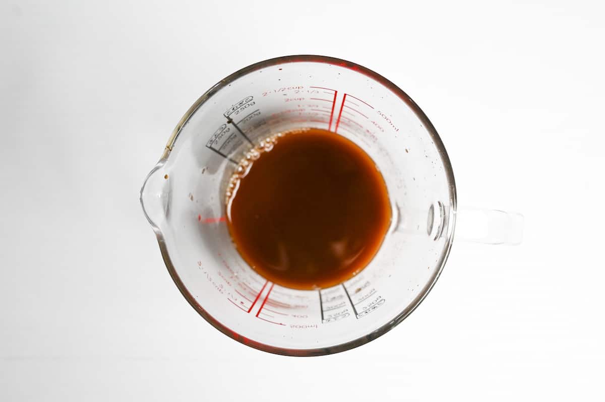 kurozuan sauce in a glass jug