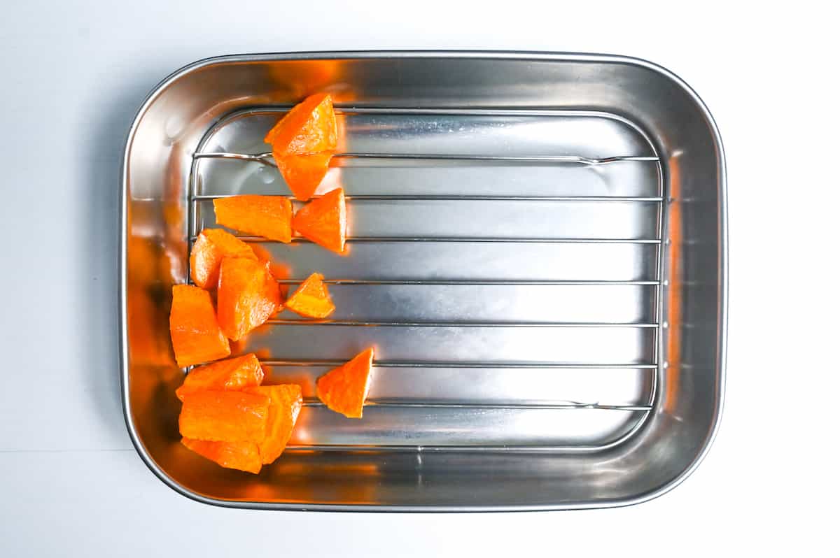 fried carrot on a wire rack