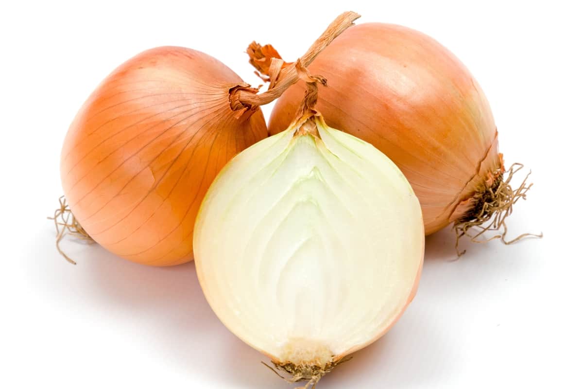2 whole yellow onions and one half