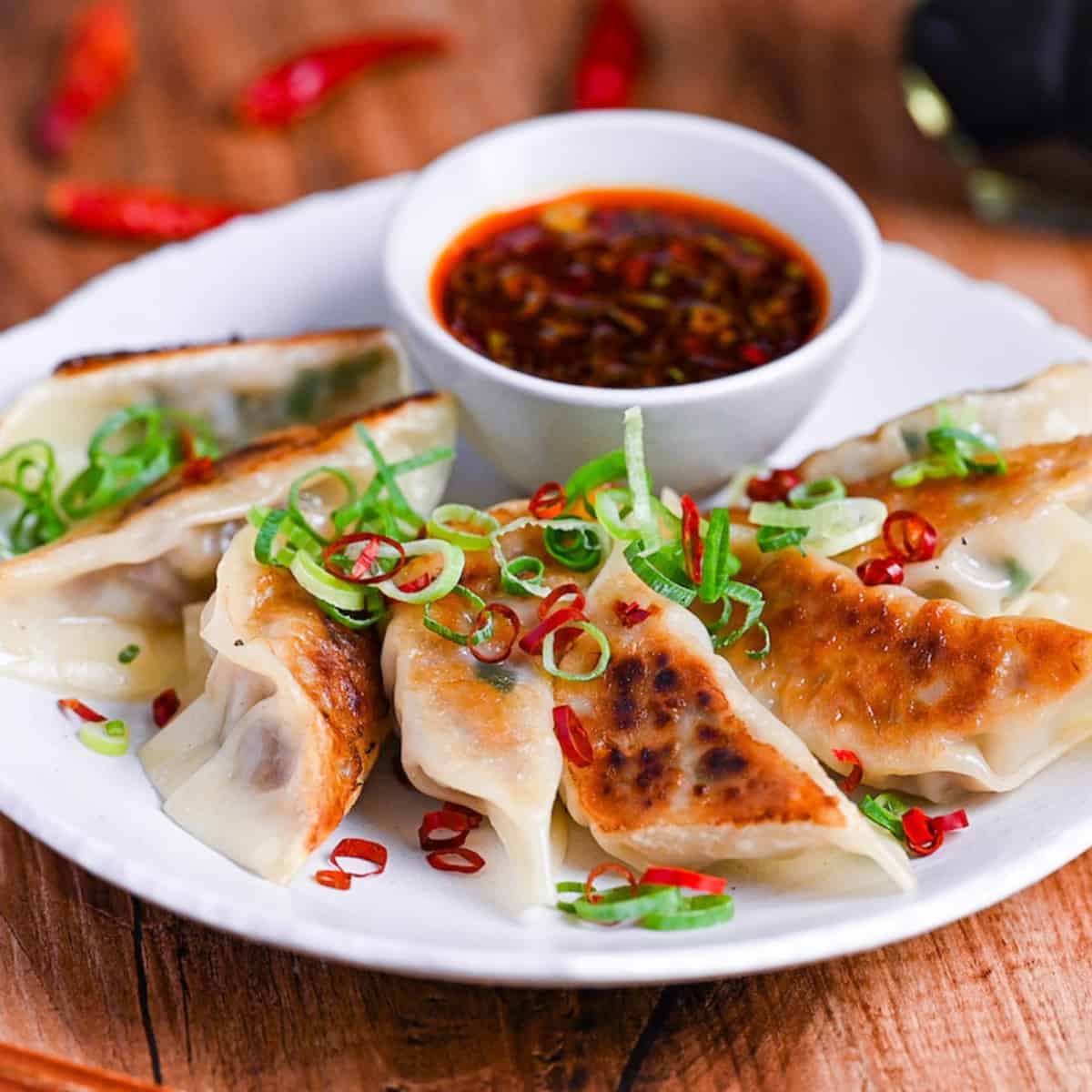 Spicy Beef Gyoza With Hot Dipping Sauce - Sudachi Recipes