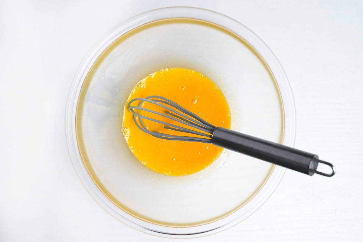 egg yolks mixed into milk, honey and oil