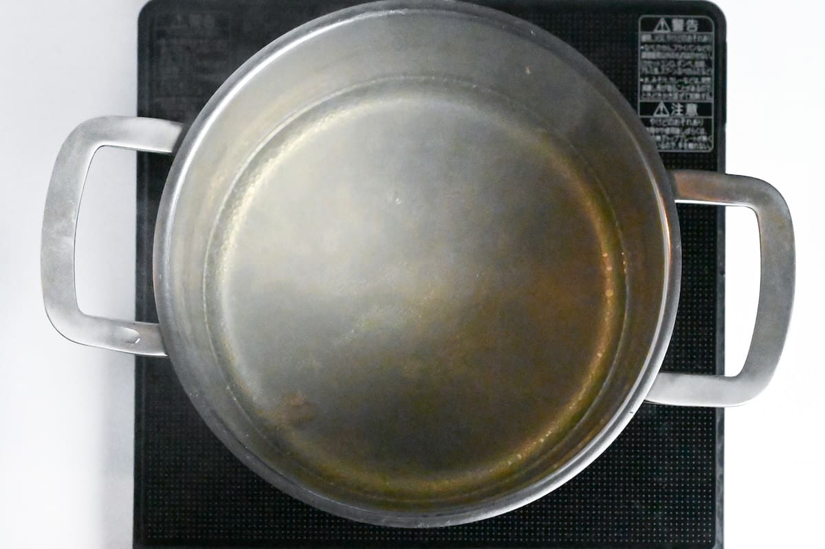 oden broth in a large pot on the stove
