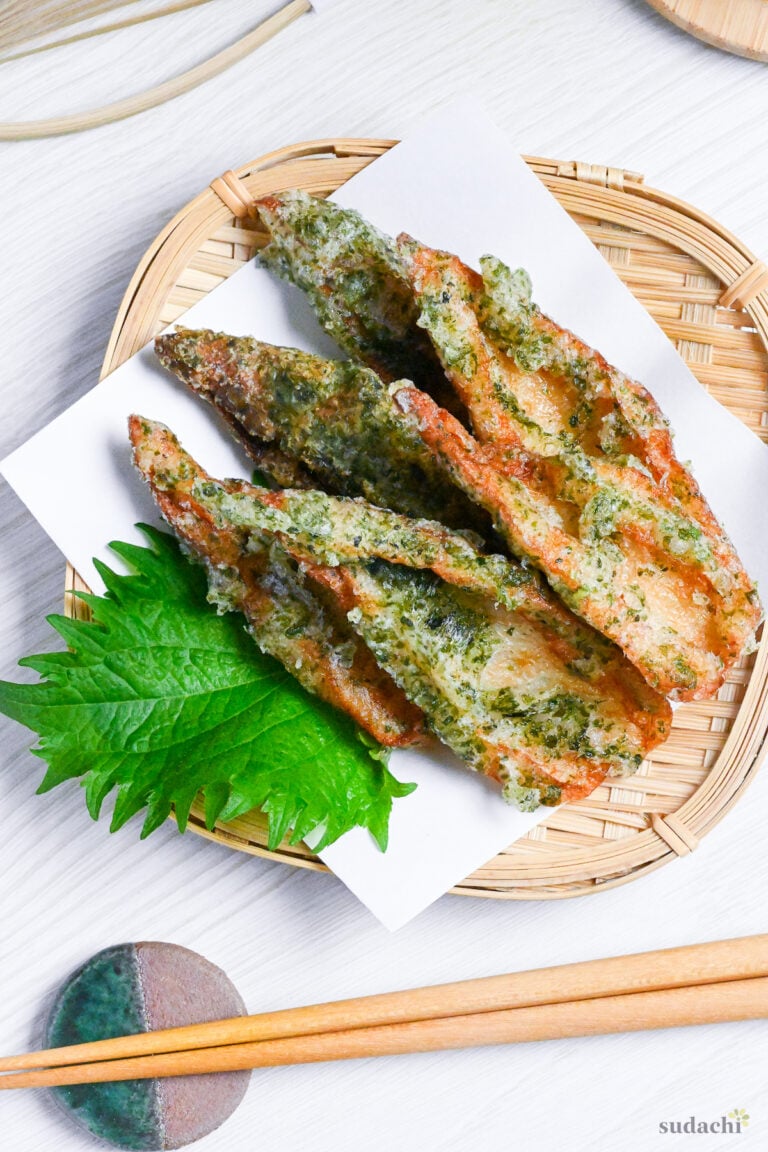 Chikuwa Isobe Age (Japanese Fish Cake Tempura with Seaweed) | Sudachi
