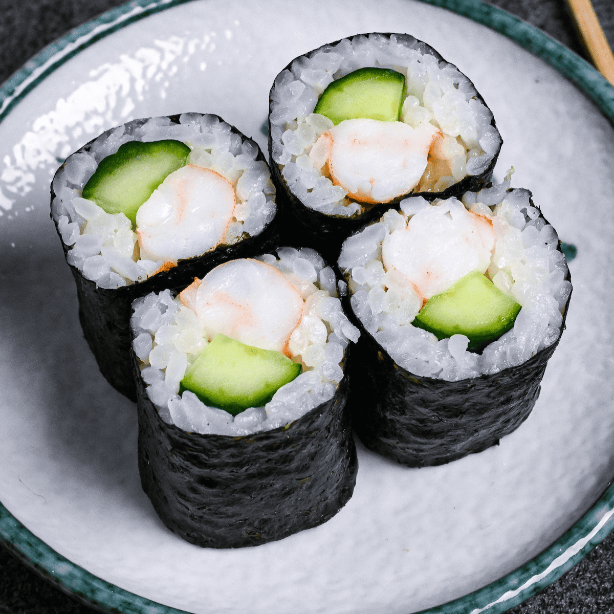 Ebikyu Maki (Shrimp & Cucumber Sushi Rolls)